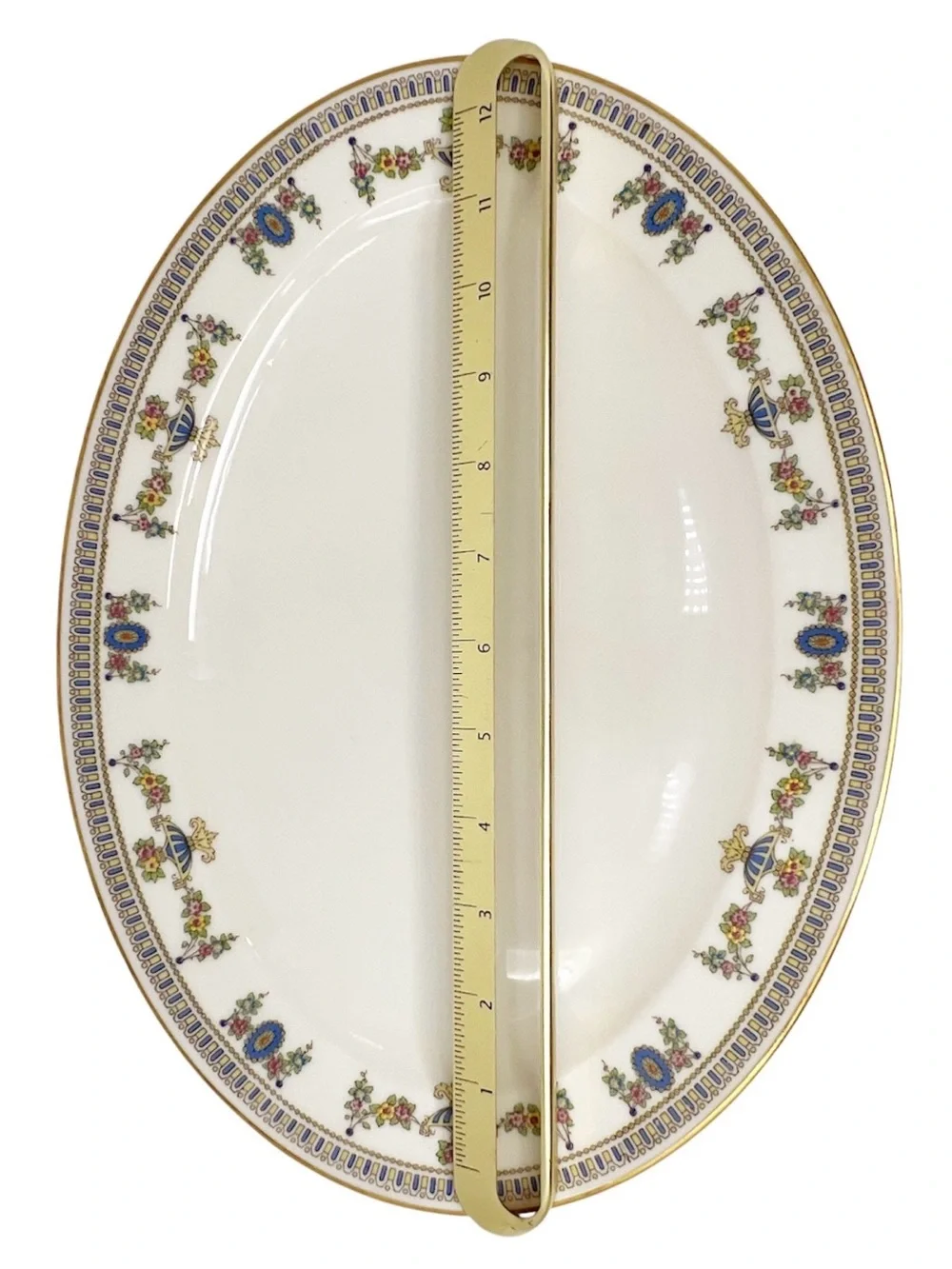 Vintage Lenox The Colonial Oval Serving Platter Bone China Plate Cream Gold EUC
